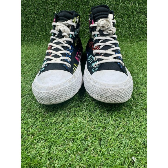 Converse UNT1TL3D Hi Not a Chuck Mens Size 8.5 Black AOP Athletic Shoes Sneakers - Picture 7 of 10